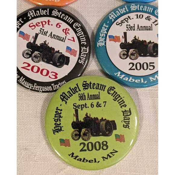 Mabel Hesper Steam Engine Days Minnesota Buttons Pinbacks Tractors Vtg Lot Of 18 - Picture 10 of 16